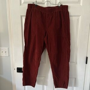 Maroon corduroy stretch pants